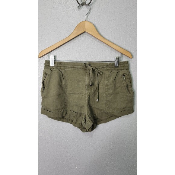 Iris Womens Olive Green Pull-On Drawstring Shorts Size XL - Picture 1 of 6